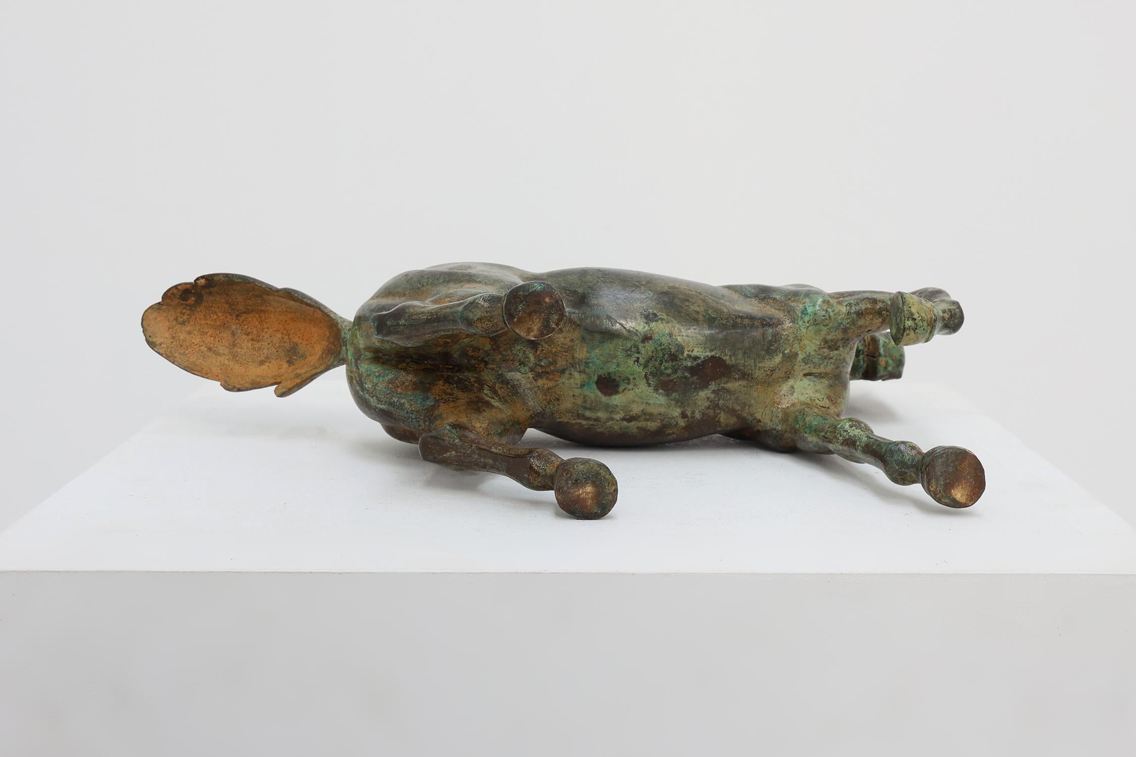 20° secolo Scultura di cavallo in bronzo su base di legno, Francia ca. 1960 11