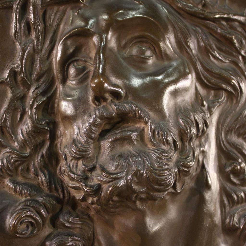 20th Century Bronze Italian Religious Christ Sculpture Bas-Relief, 1920 1