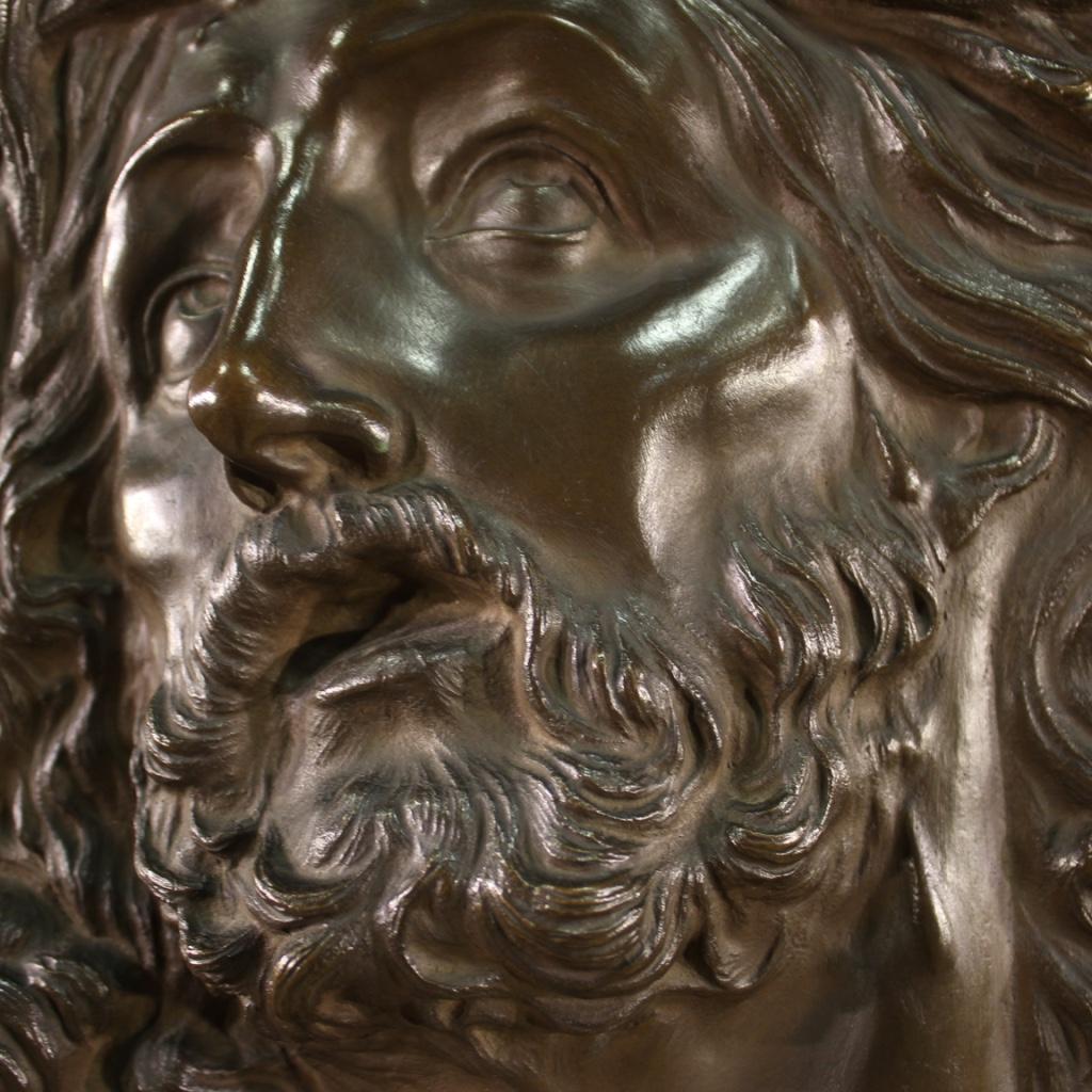 20th Century Bronze Italian Religious Christ Sculpture Bas-Relief, 1920 3