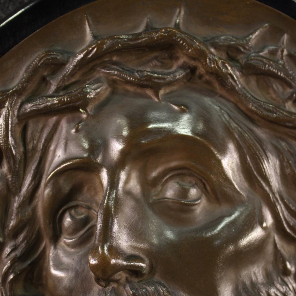 20th Century Bronze Italian Religious Christ Sculpture Bas-Relief, 1920 5