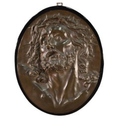 20th Century Bronze Italian Religious Christ Sculpture Bas-Relief, 1920