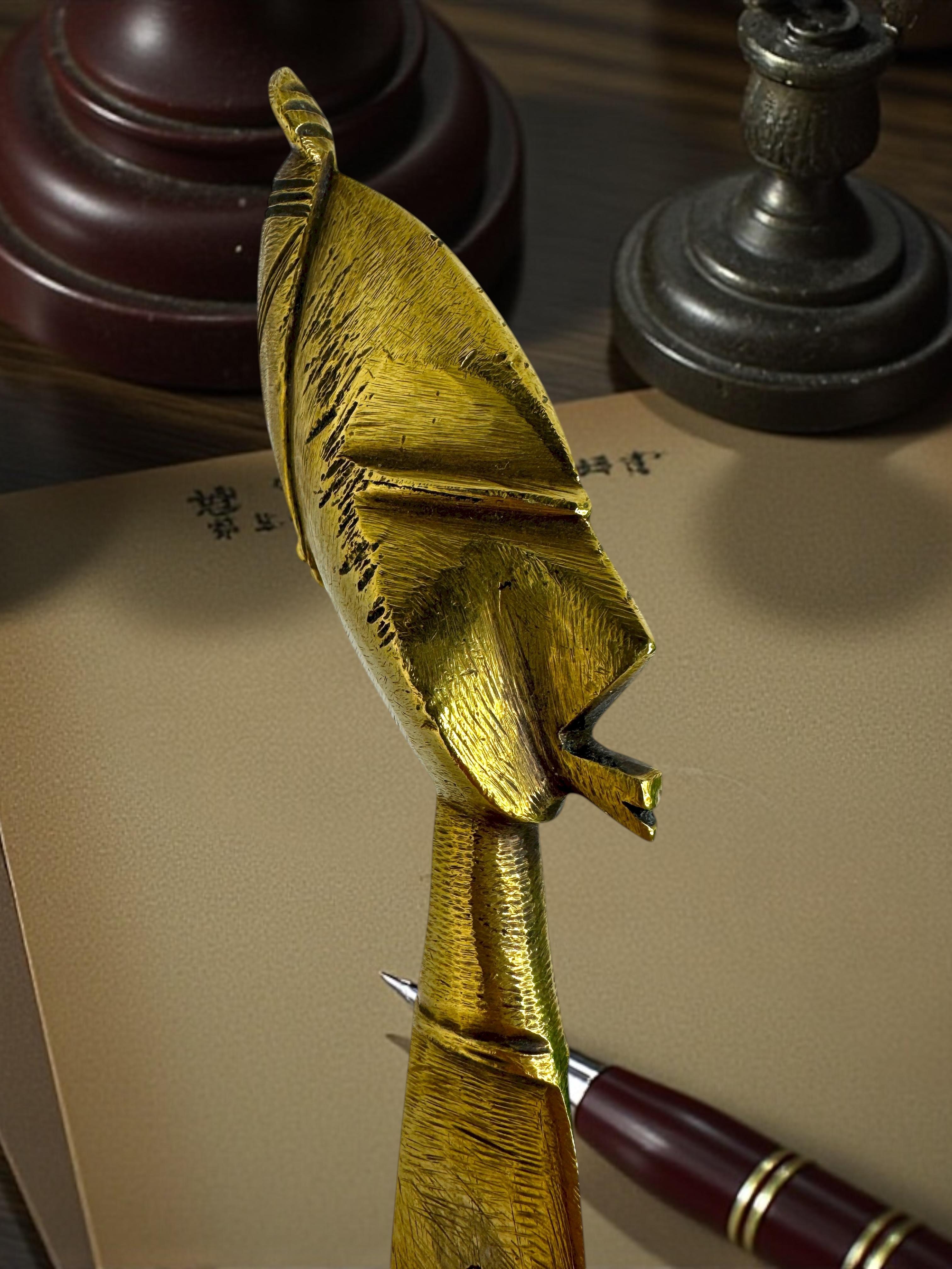 Brieföffner aus Bronze des 20. Jahrhunderts in afrikanischer Tribal Art im Bakota-Stil im Angebot 9