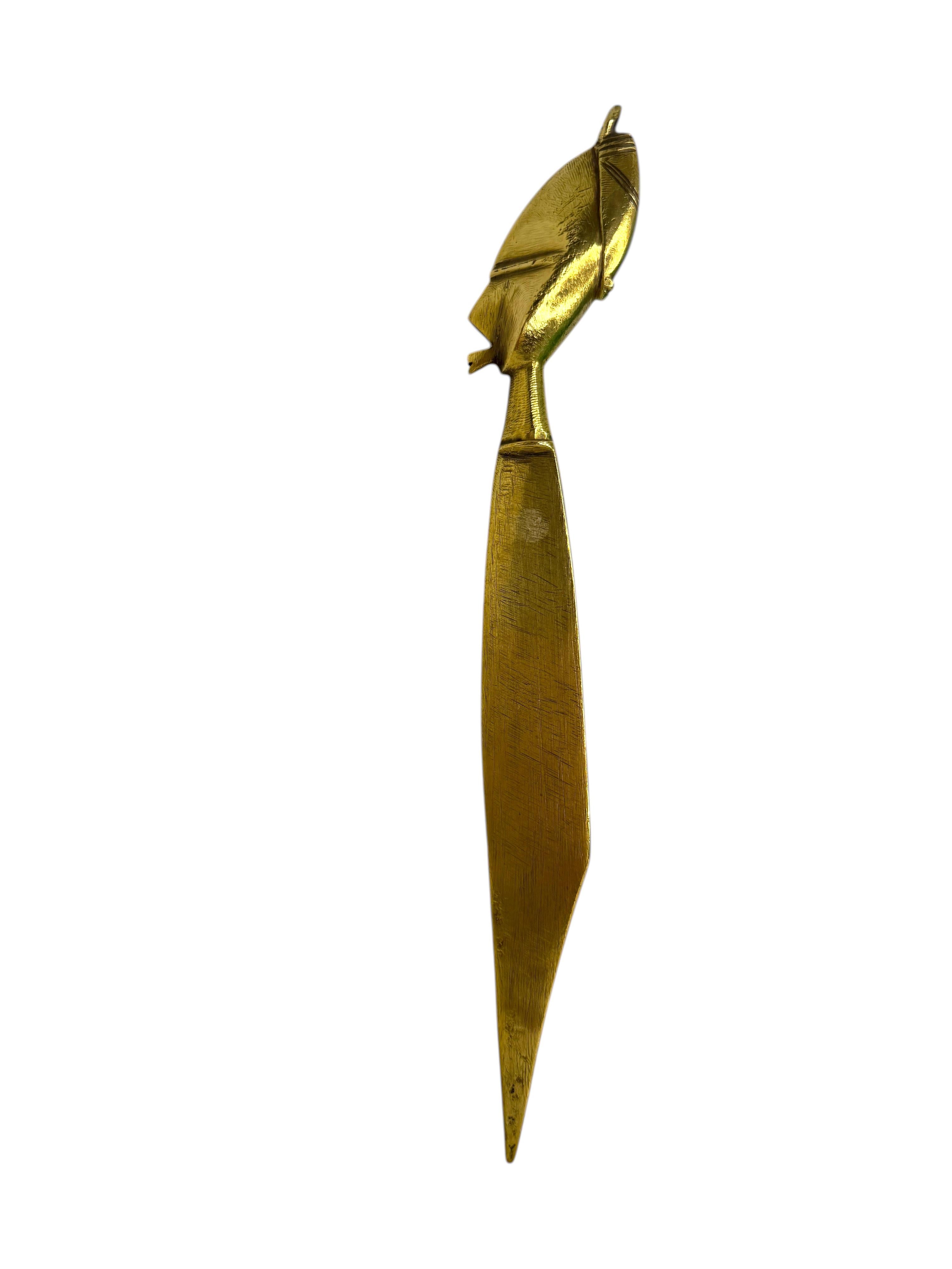 Brieföffner aus Bronze des 20. Jahrhunderts in afrikanischer Tribal Art im Bakota-Stil (Französisch) im Angebot
