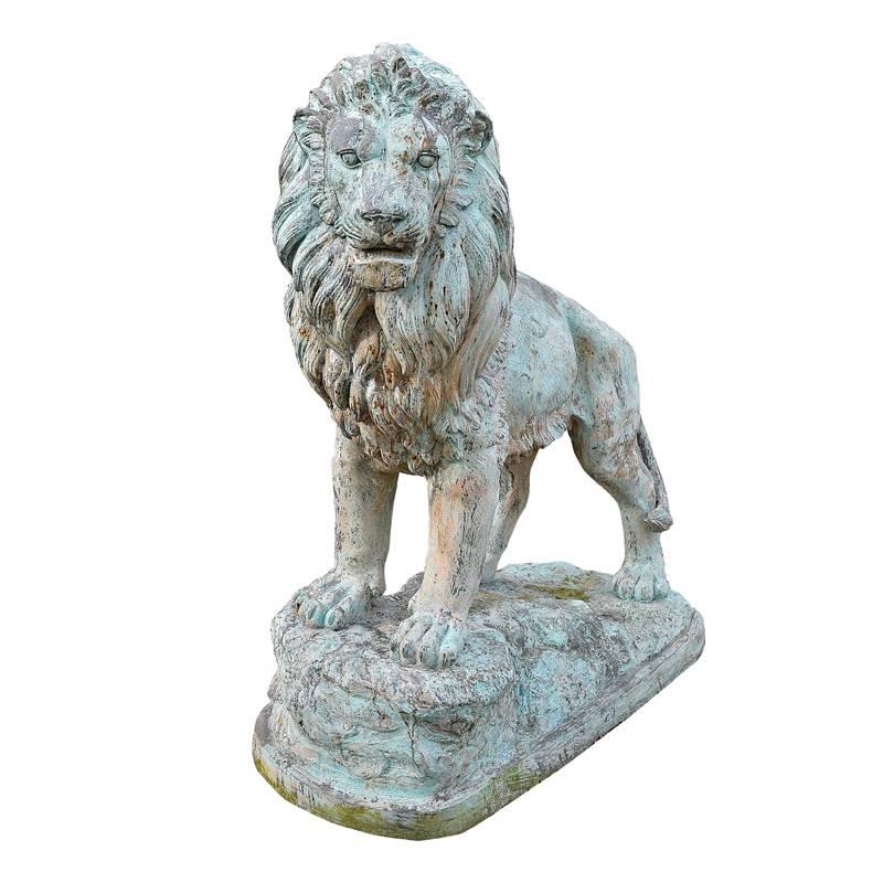 A 20th century bronze lion, purchased from a private Estate in Wiltshire, England. The lions face is particularly well sculpted. This is a real statement piece and a terrific scale being lifesize.