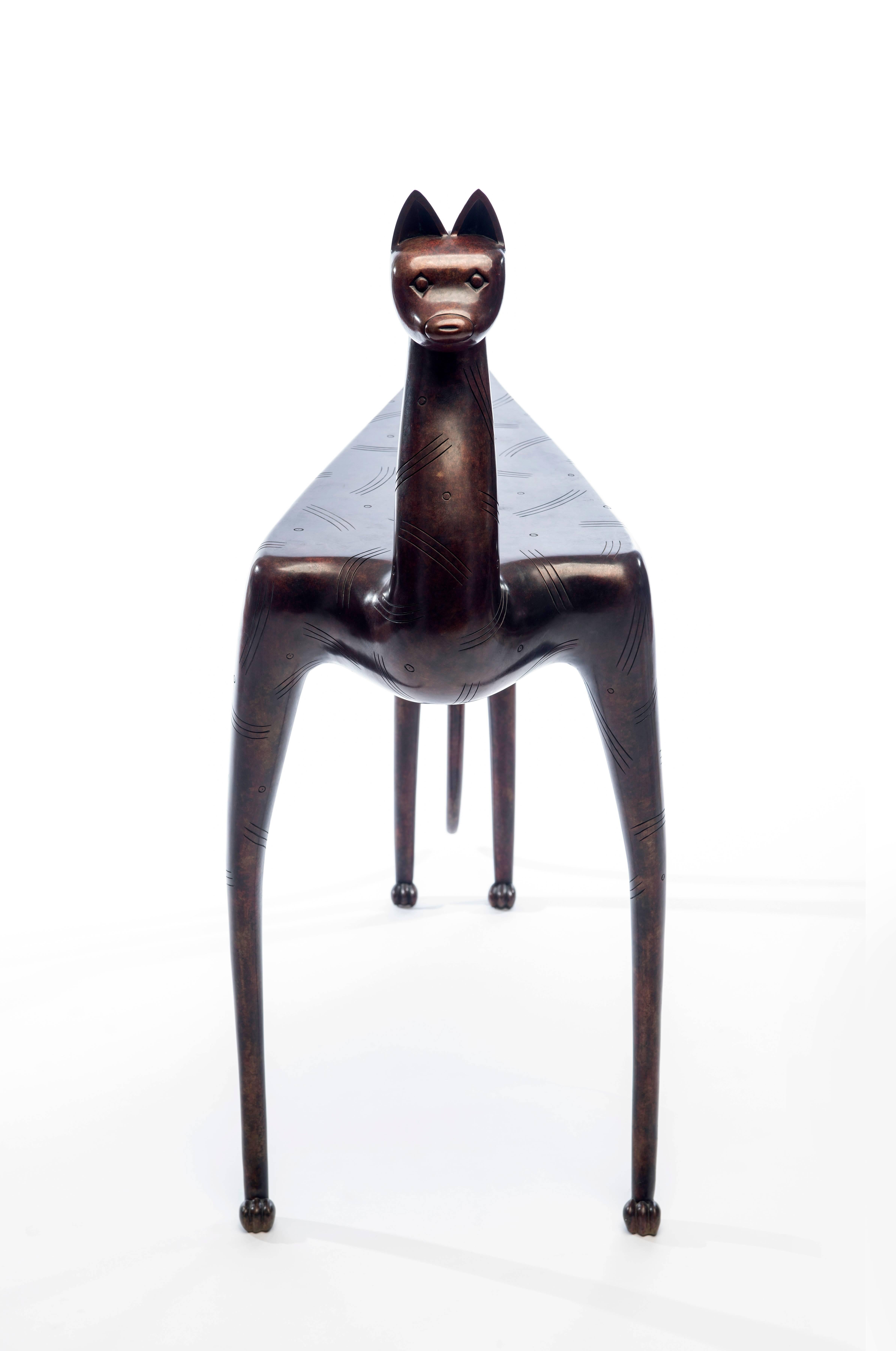 20th Century Bronze Lynx Table by Judy McKie 4