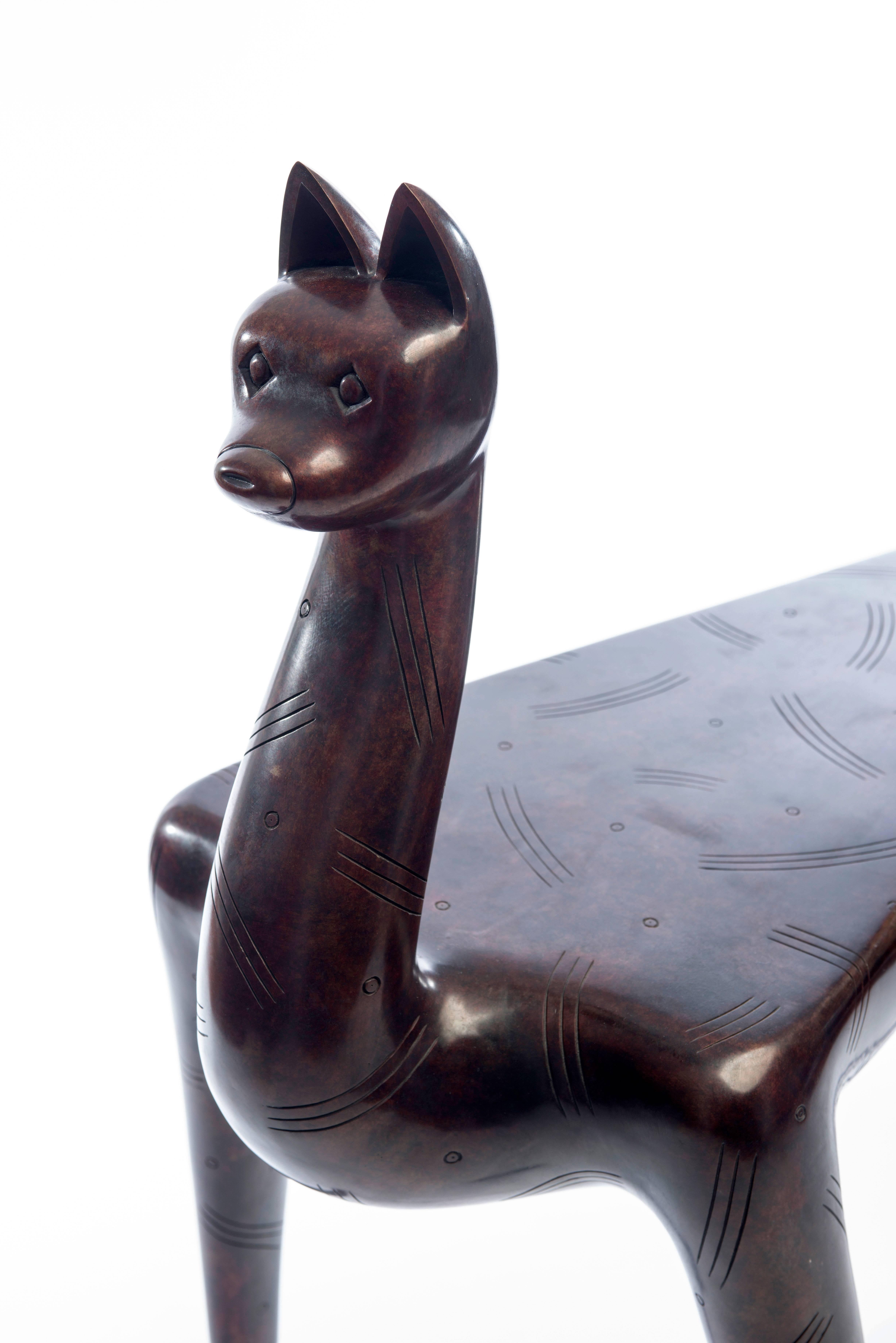 Late 20th Century 20th Century Bronze Lynx Table by Judy McKie