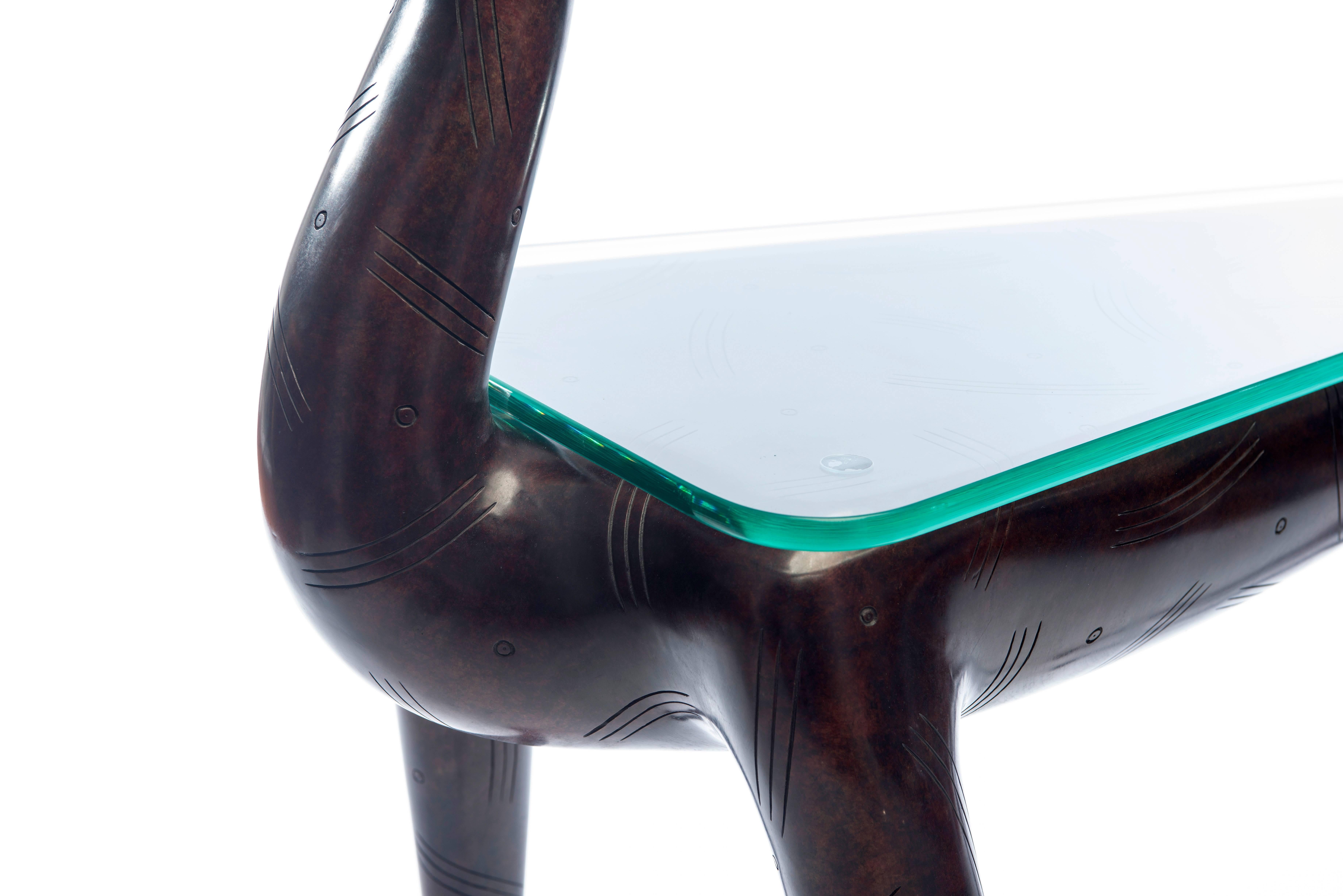 20th Century Bronze Lynx Table by Judy McKie 1