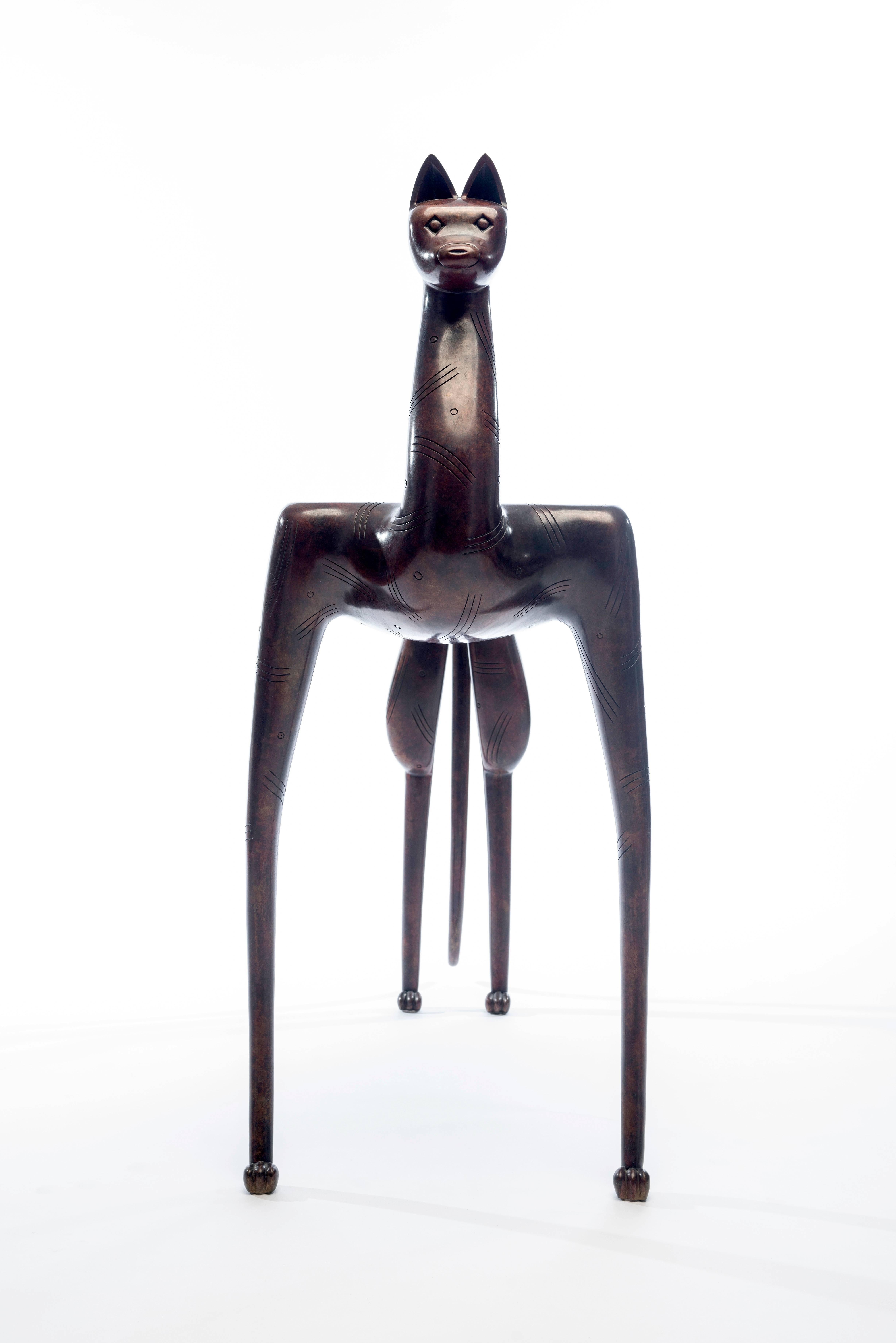 20th Century Bronze Lynx Table by Judy McKie 3