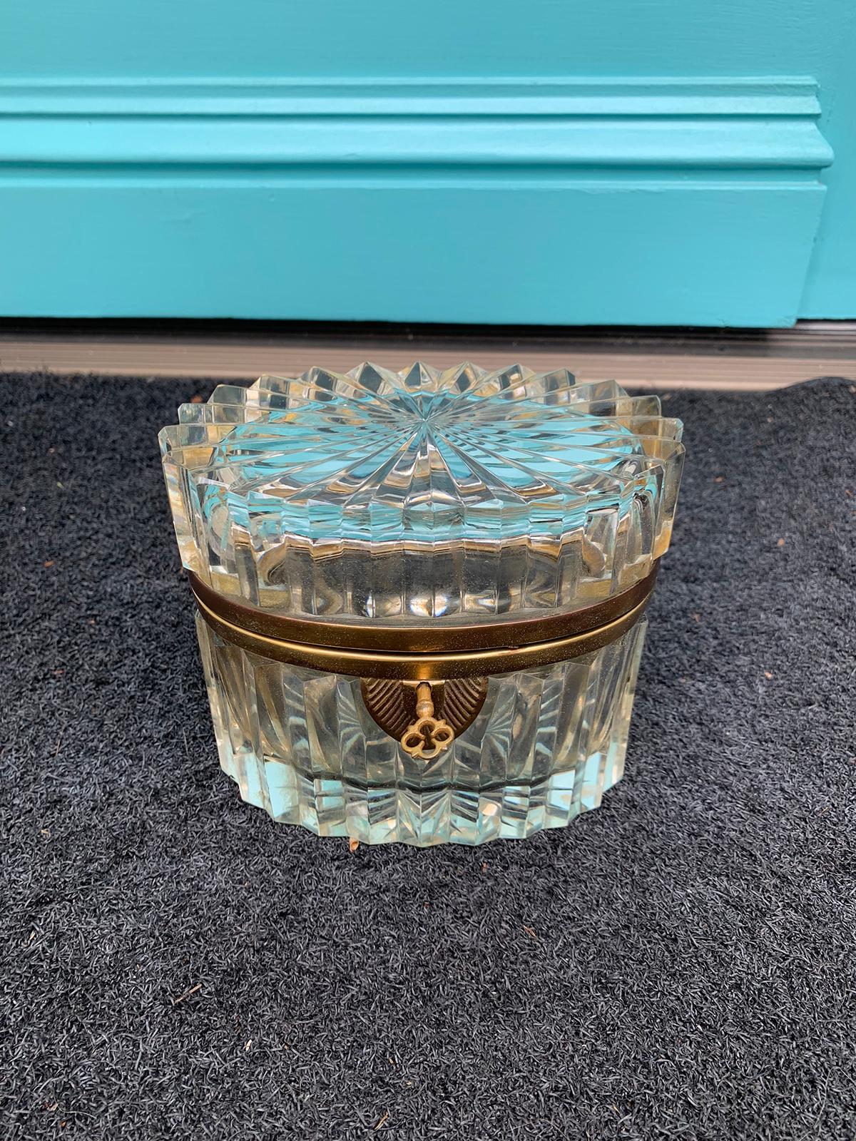 20th Century Bronze Mounted Crystal Box in the Style of Baccarat 8