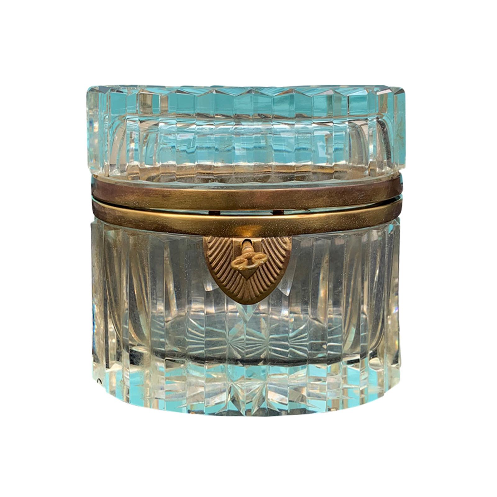 20th Century Bronze Mounted Crystal Box in the Style of Baccarat