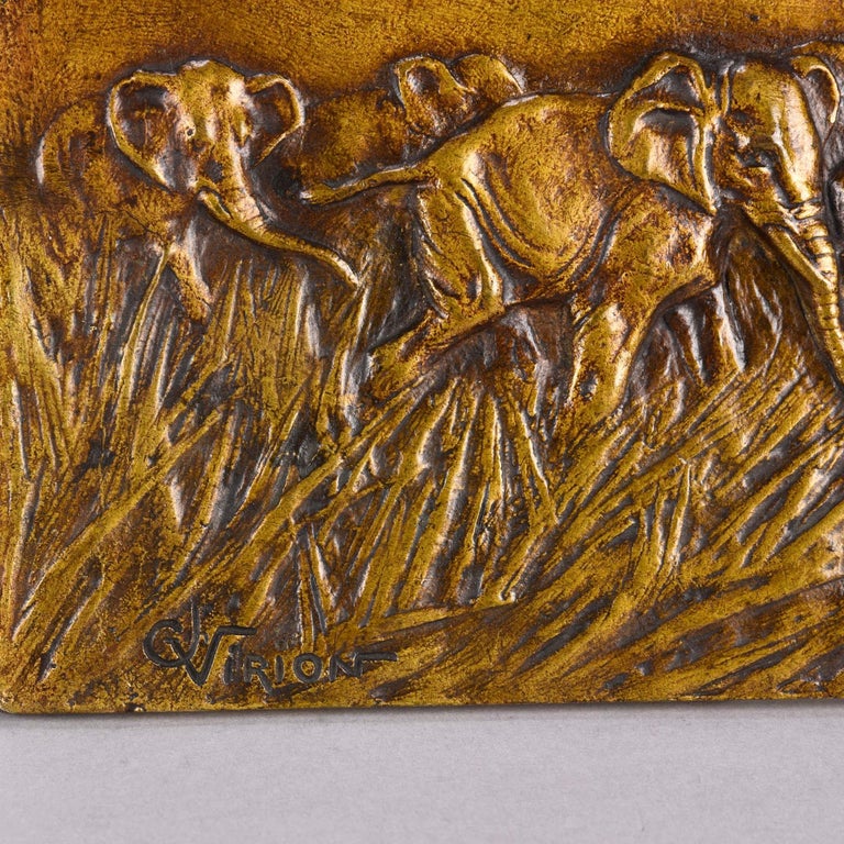French 20th Century Bronze Plaque Entitled 