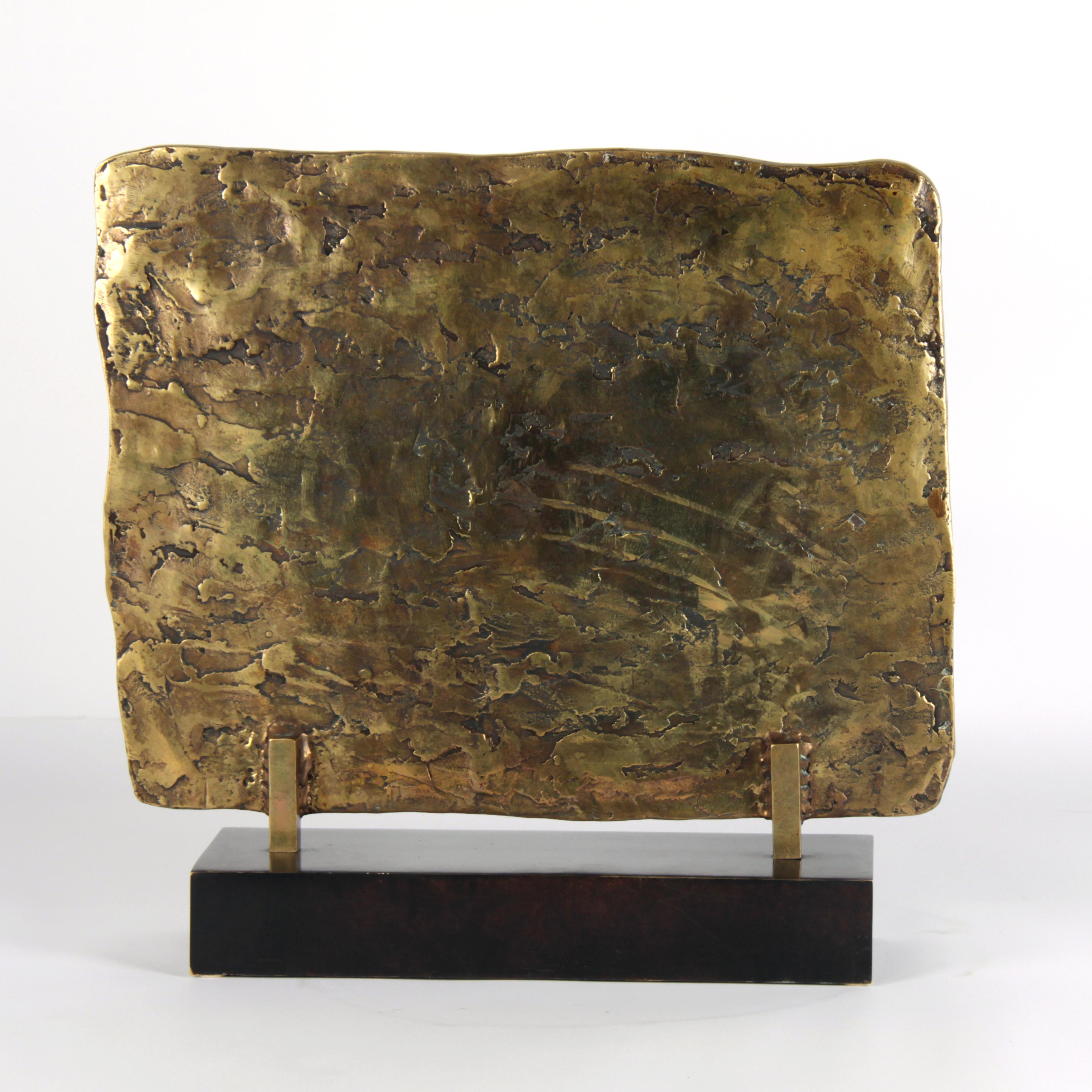 French 20th Century Bronze Plaquette Signed by Georges Braque