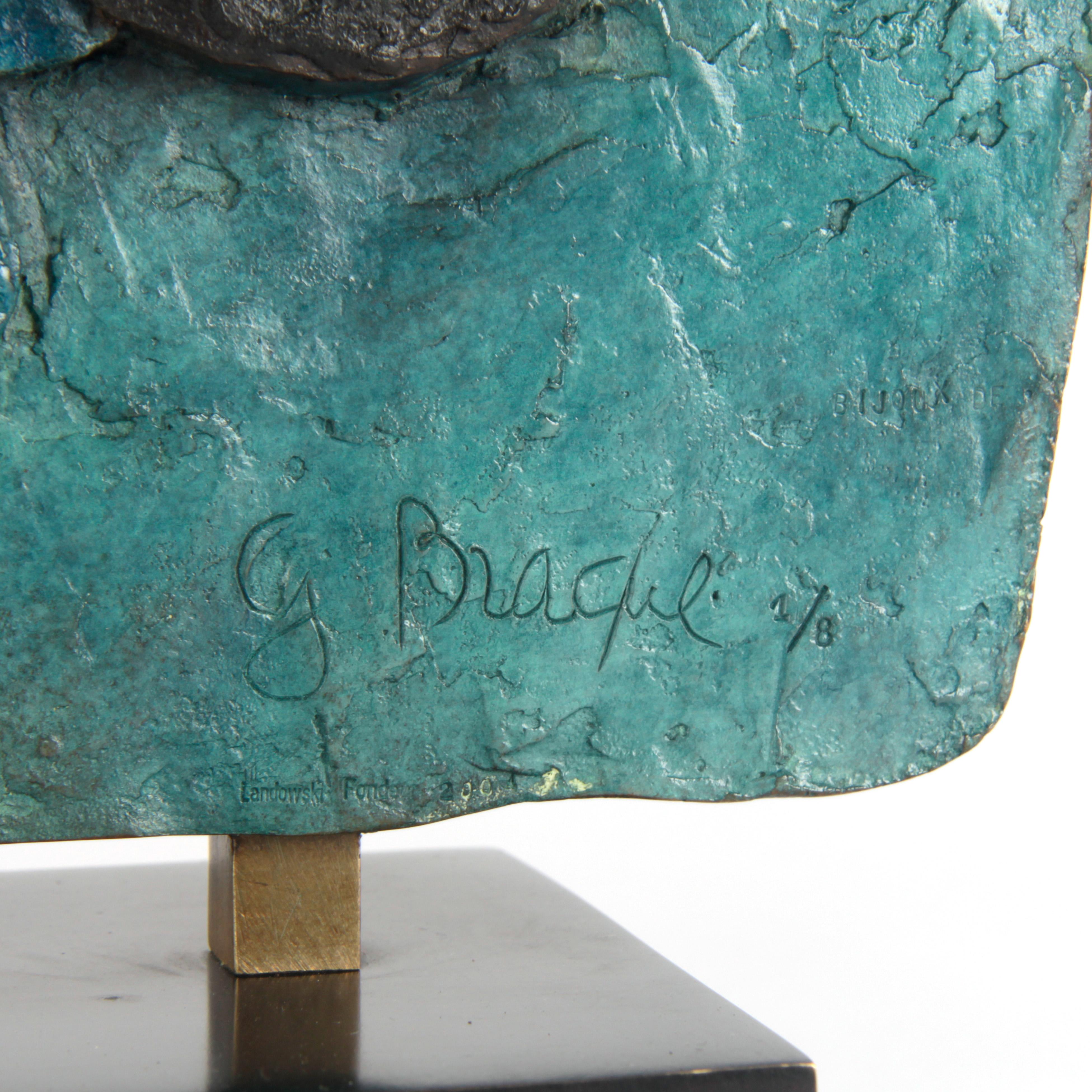 20th Century Bronze Plaquette Signed by Georges Braque In Excellent Condition In Esbeek, NL