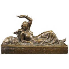 20th Century Bronze Russian Signed Nude Woman Sculpture, 1920