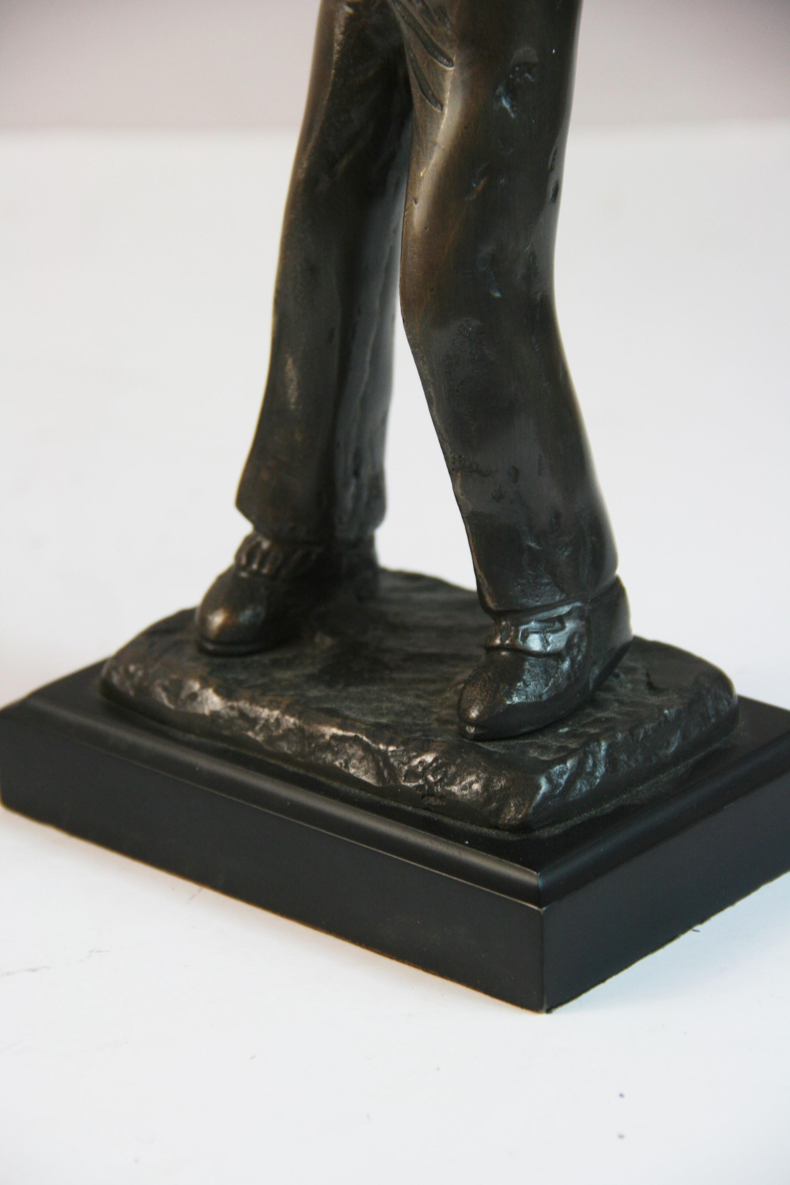 Late 20th Century Bronze Sculpture , Depicting Playing Golfer #1 For Sale