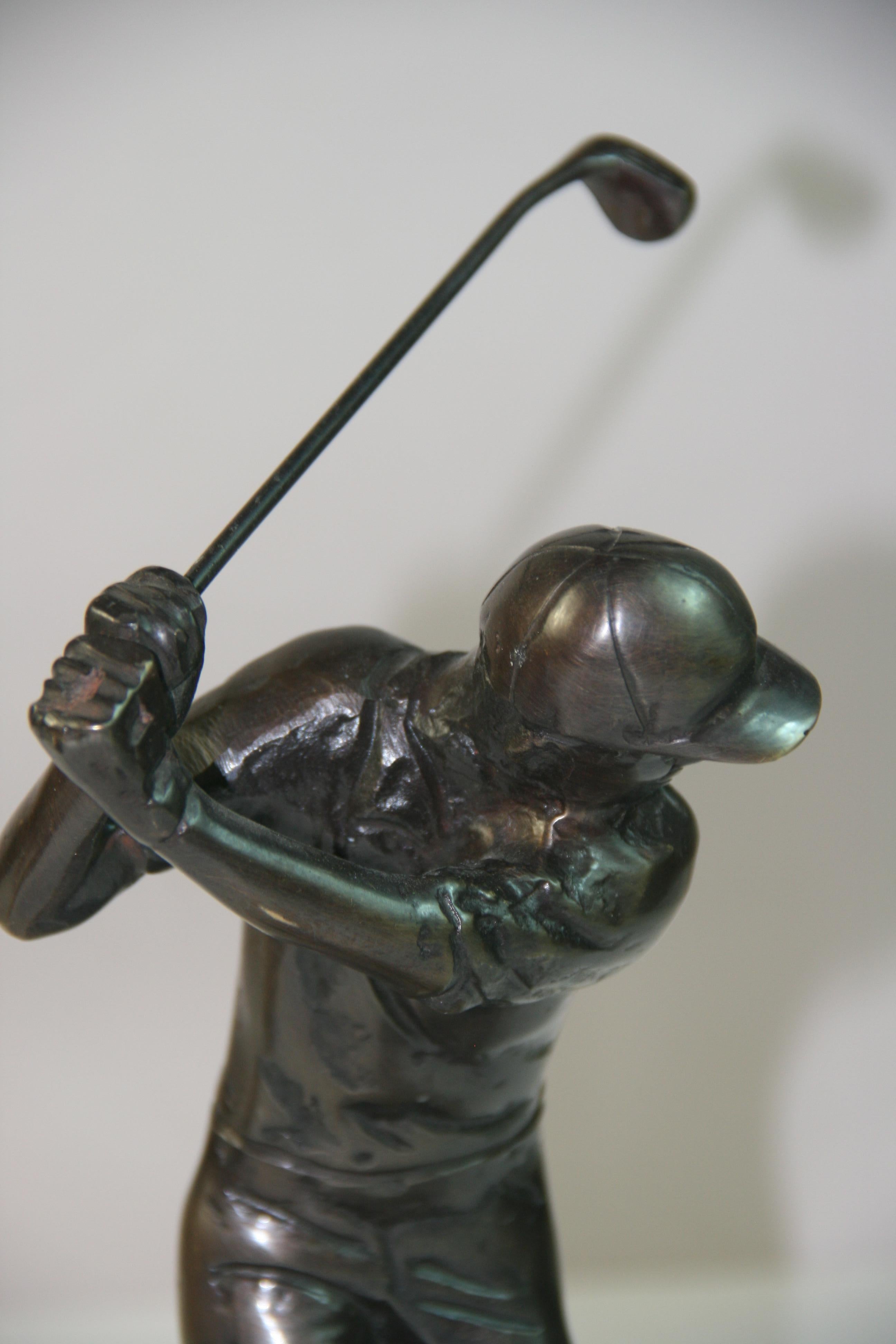 Bronze Sculpture , Depicting Playing Golfer #1 For Sale 2
