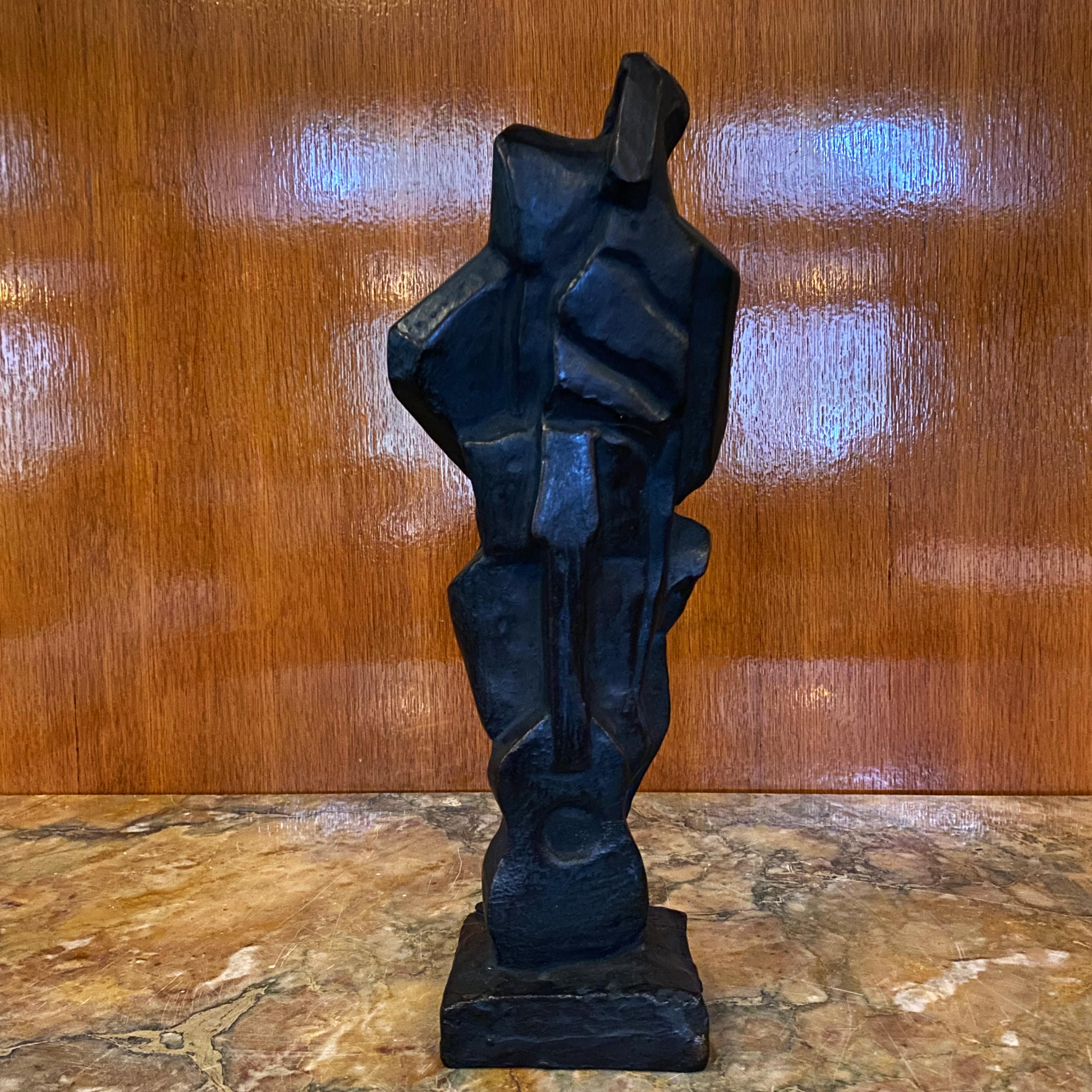 Dutch 20th Century Bronze Sculpture, Double Face, Artist Theo Mackaay For Sale