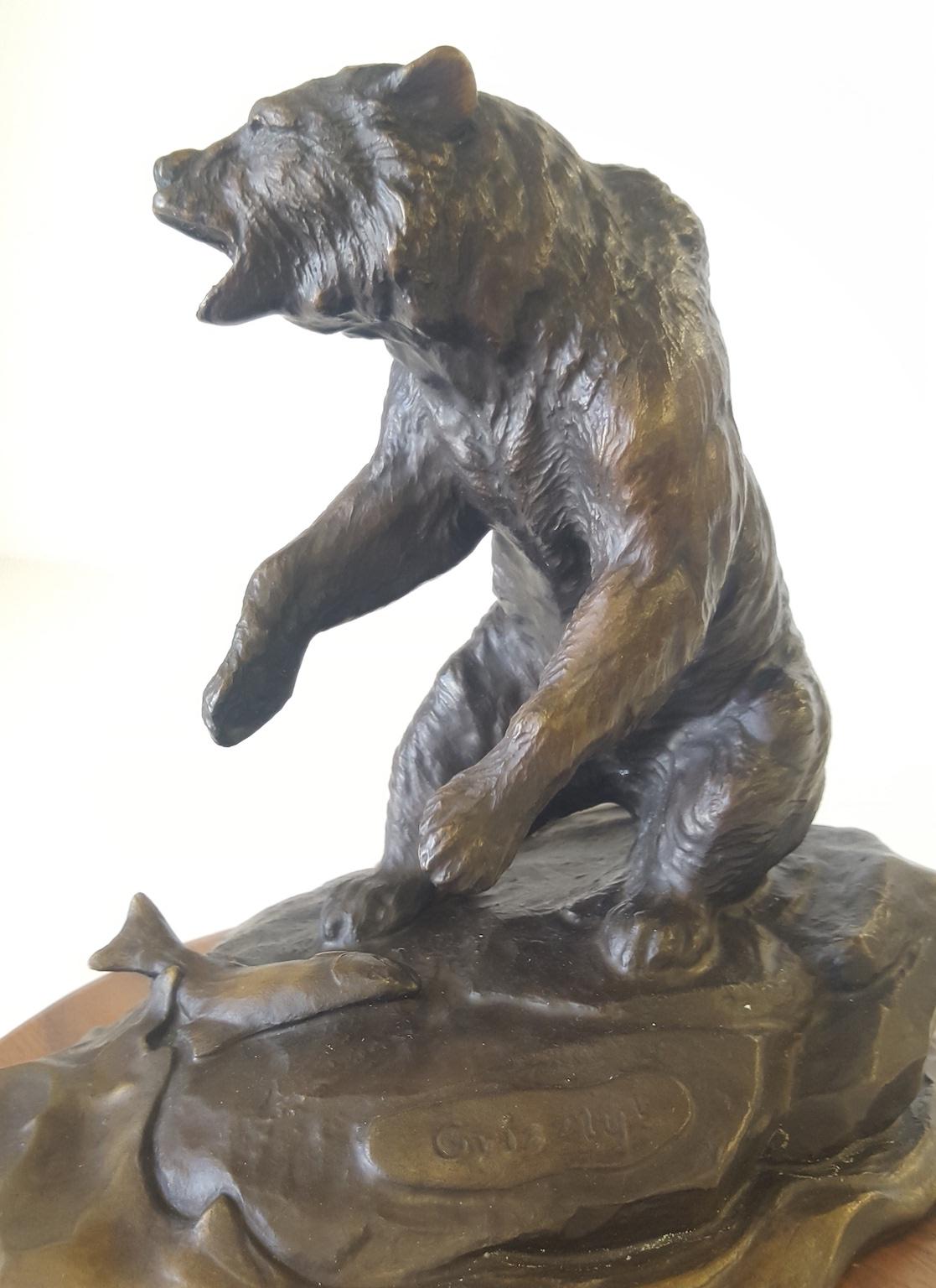 Sporting Art 20th Century Bronze Sculpture of a Grizzly Bear by Clark Everice Bronson