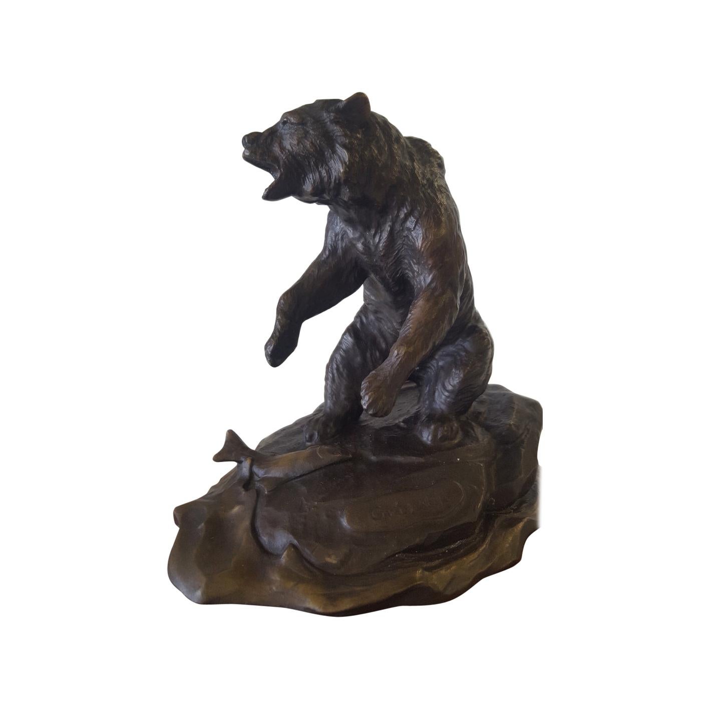 20th Century Bronze Sculpture of a Grizzly Bear by Clark Everice Bronson