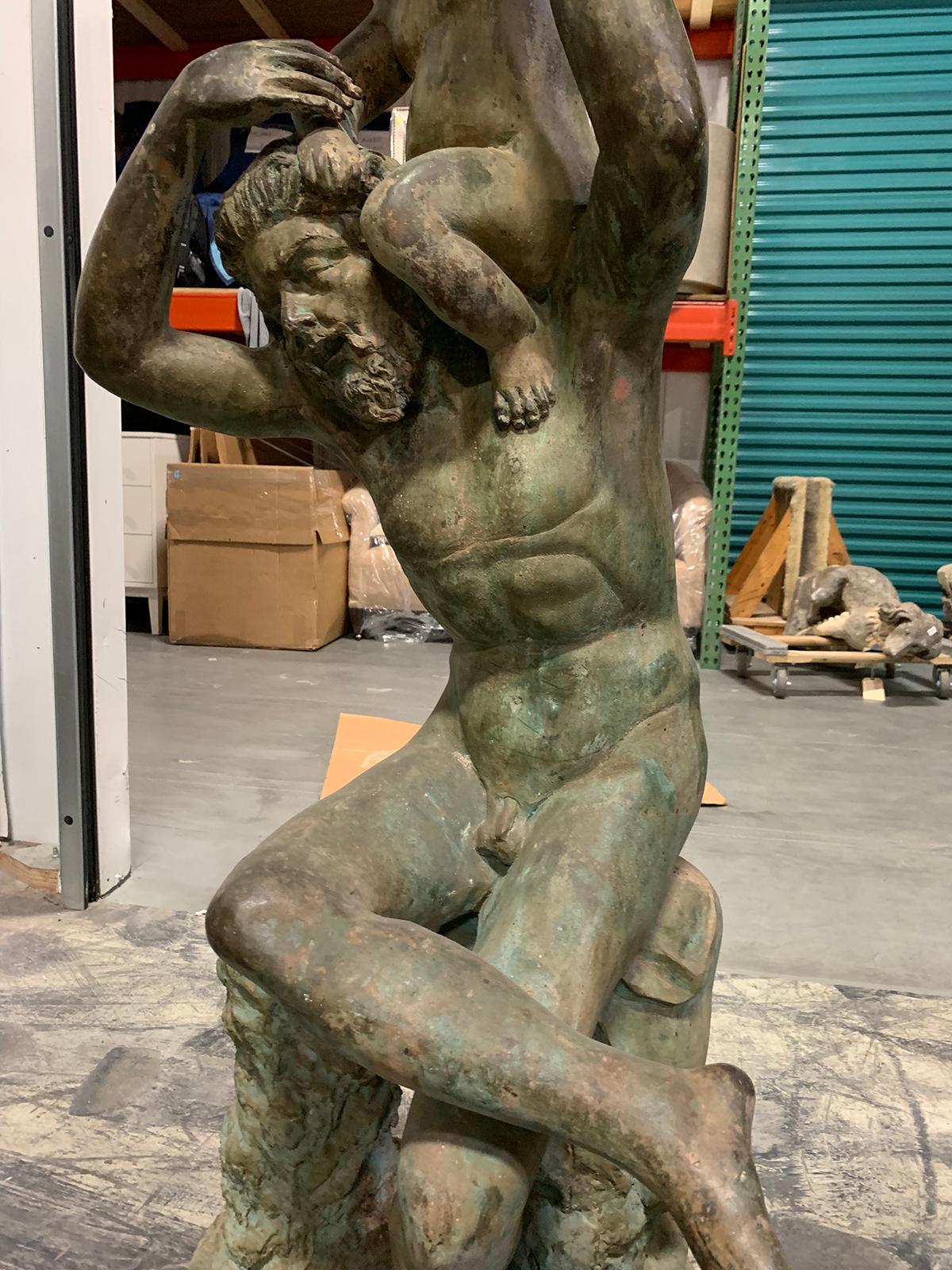 20th Century Bronze Sculpture of Man with Boy on Shoulders 4