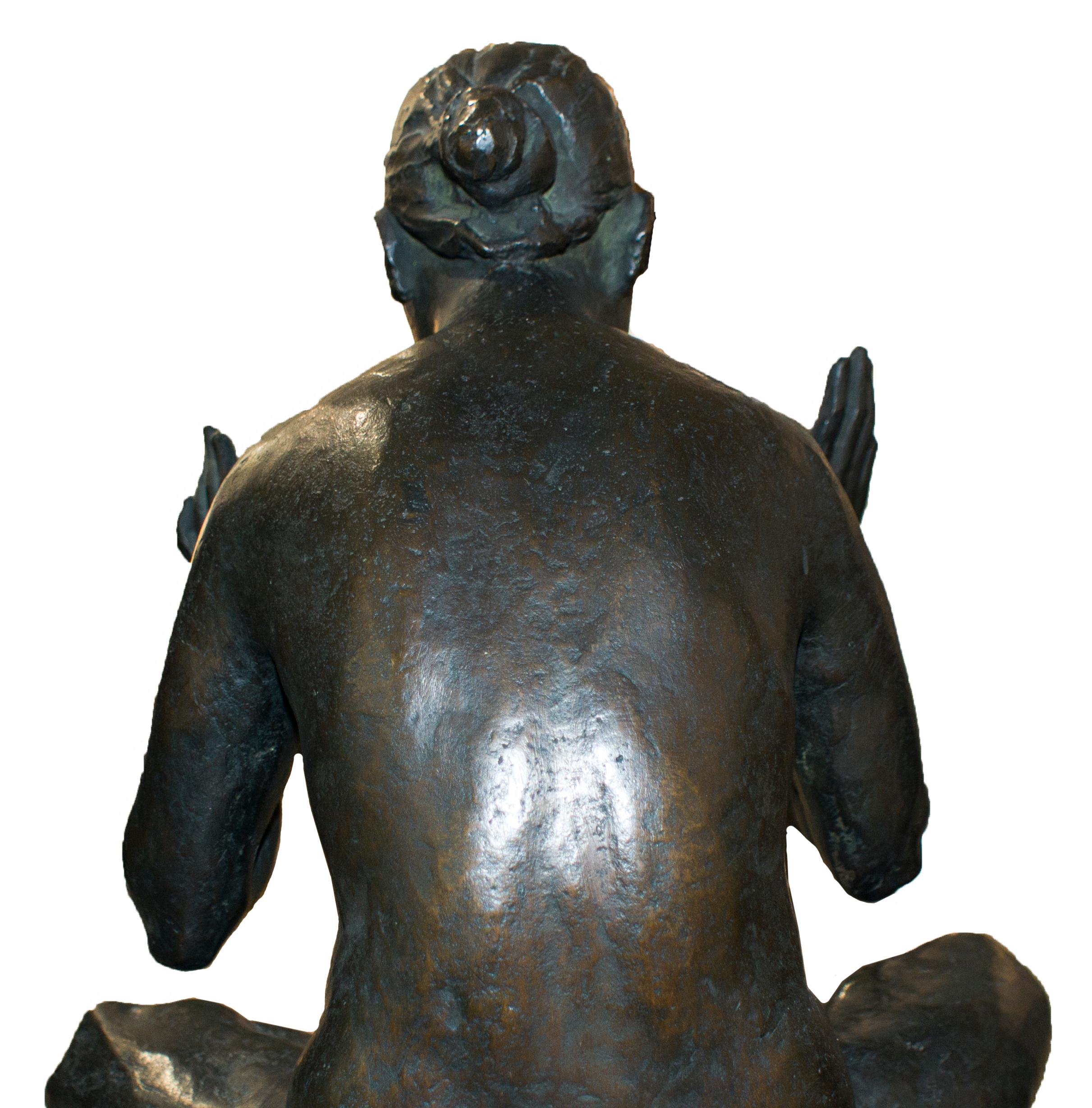 European 20th Century Bronze Sculpture of Nude Woman For Sale