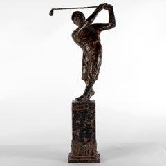 20th Century Bronze Sculptures, Depicting Playing Golfers 'Charles Dumernit'