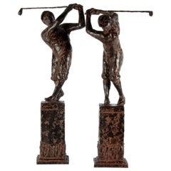 sculptures en bronze du 20e siècle:: représentant des joueurs de golf 'Charles Dumernit'