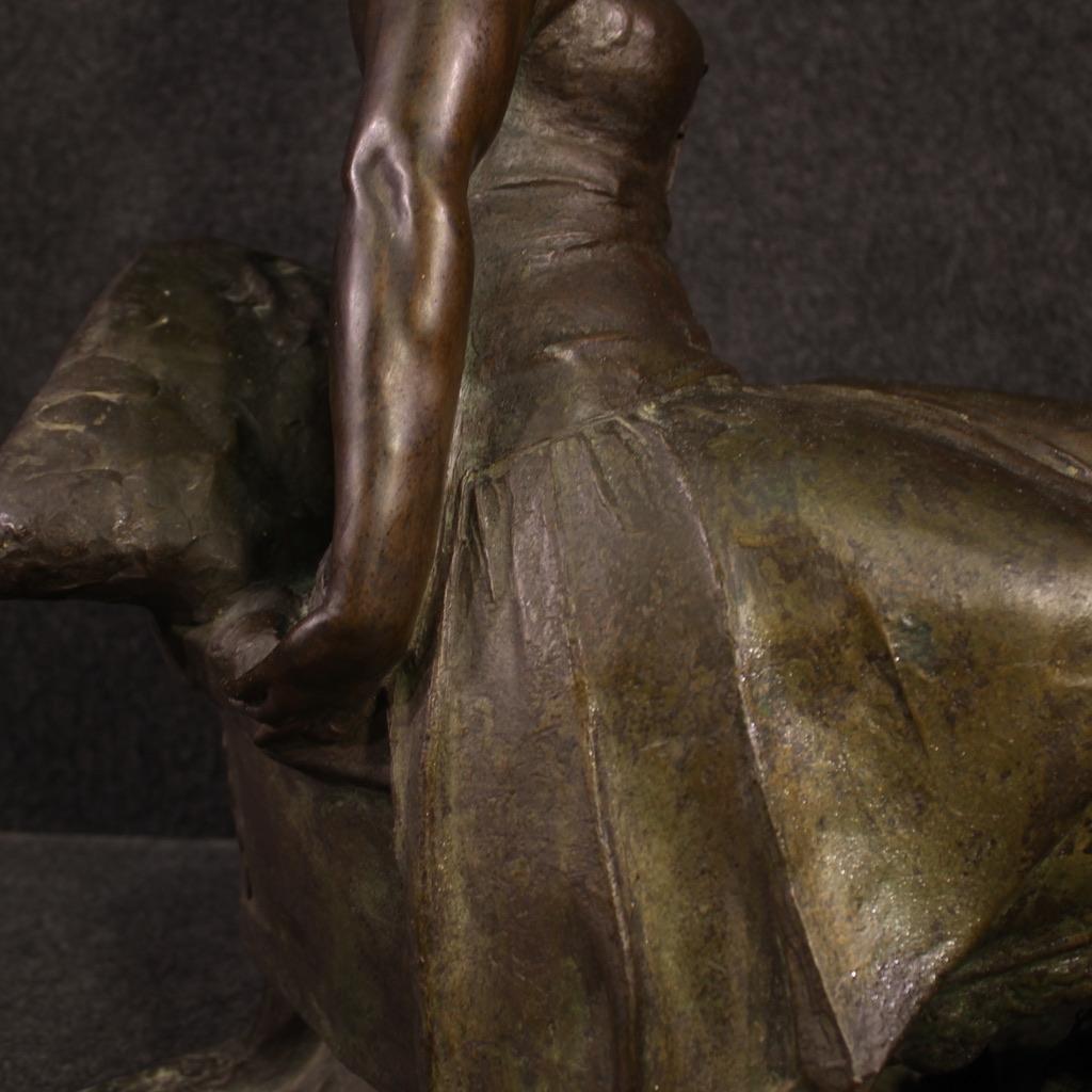 20th Century Bronze Signed Astorri Woman Sculpture Dated 1925 For Sale 5