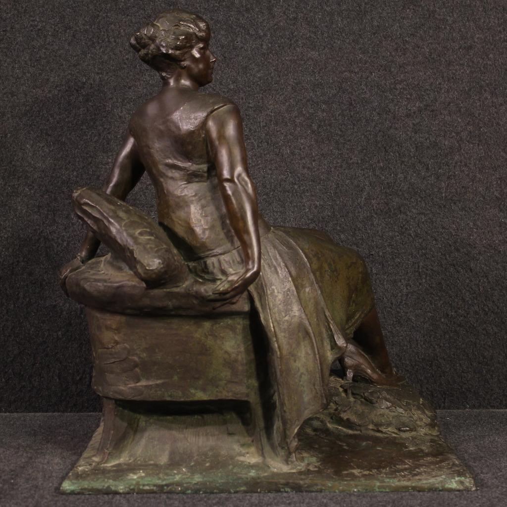 20th Century Bronze Signed Astorri Woman Sculpture Dated 1925 For Sale 7