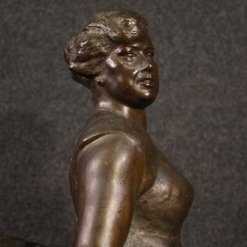 20th Century Bronze Signed Astorri Woman Sculpture Dated 1925 For Sale 4