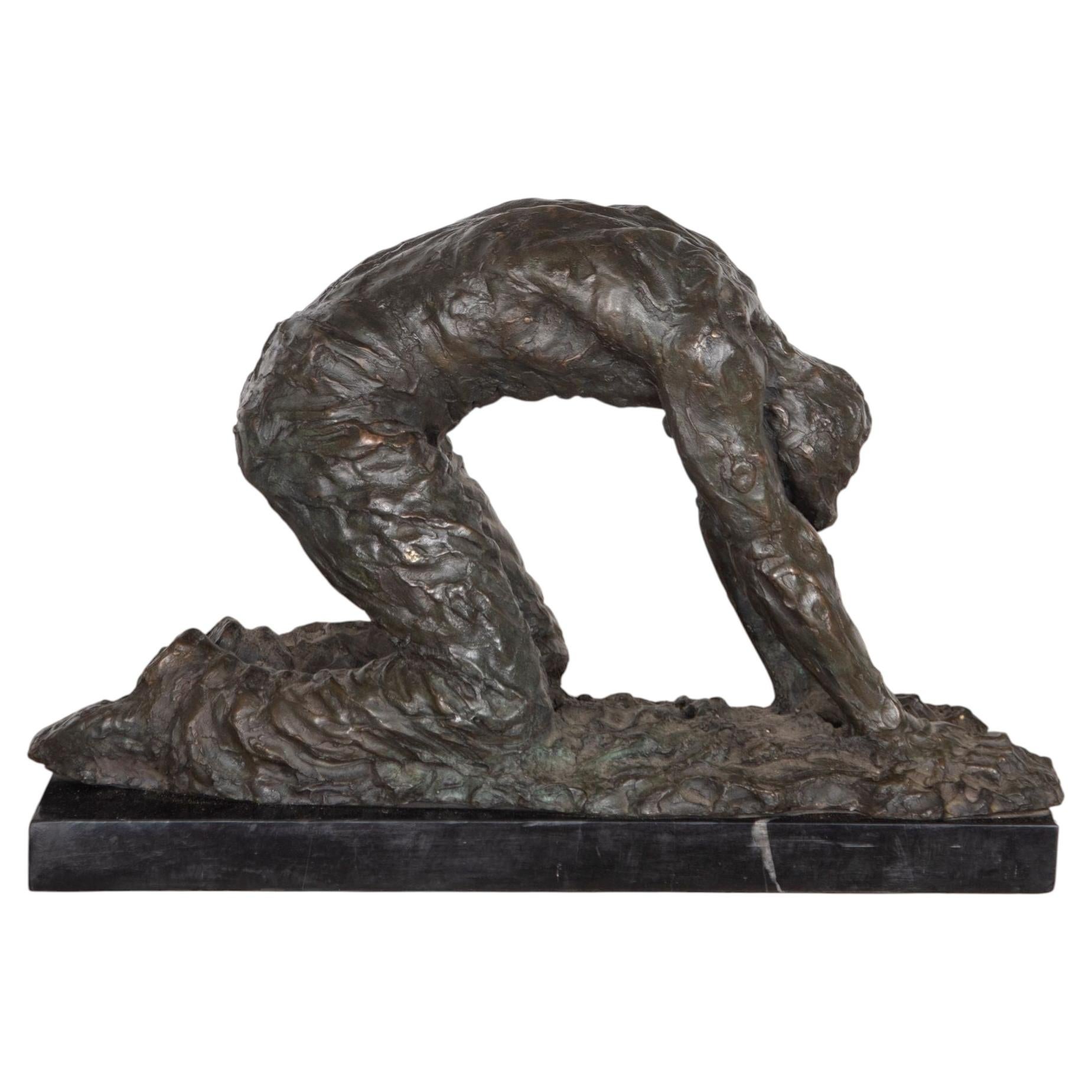 20th Century Bronze Statue of 'The Broken Man' For Sale