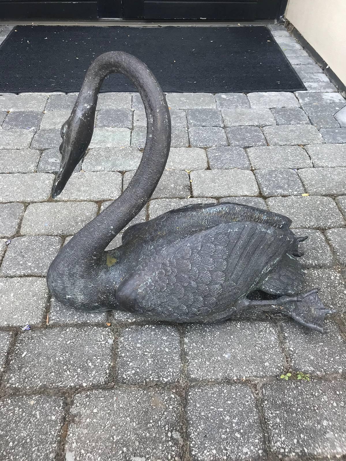 20th Century Bronze Swan In Good Condition In Atlanta, GA