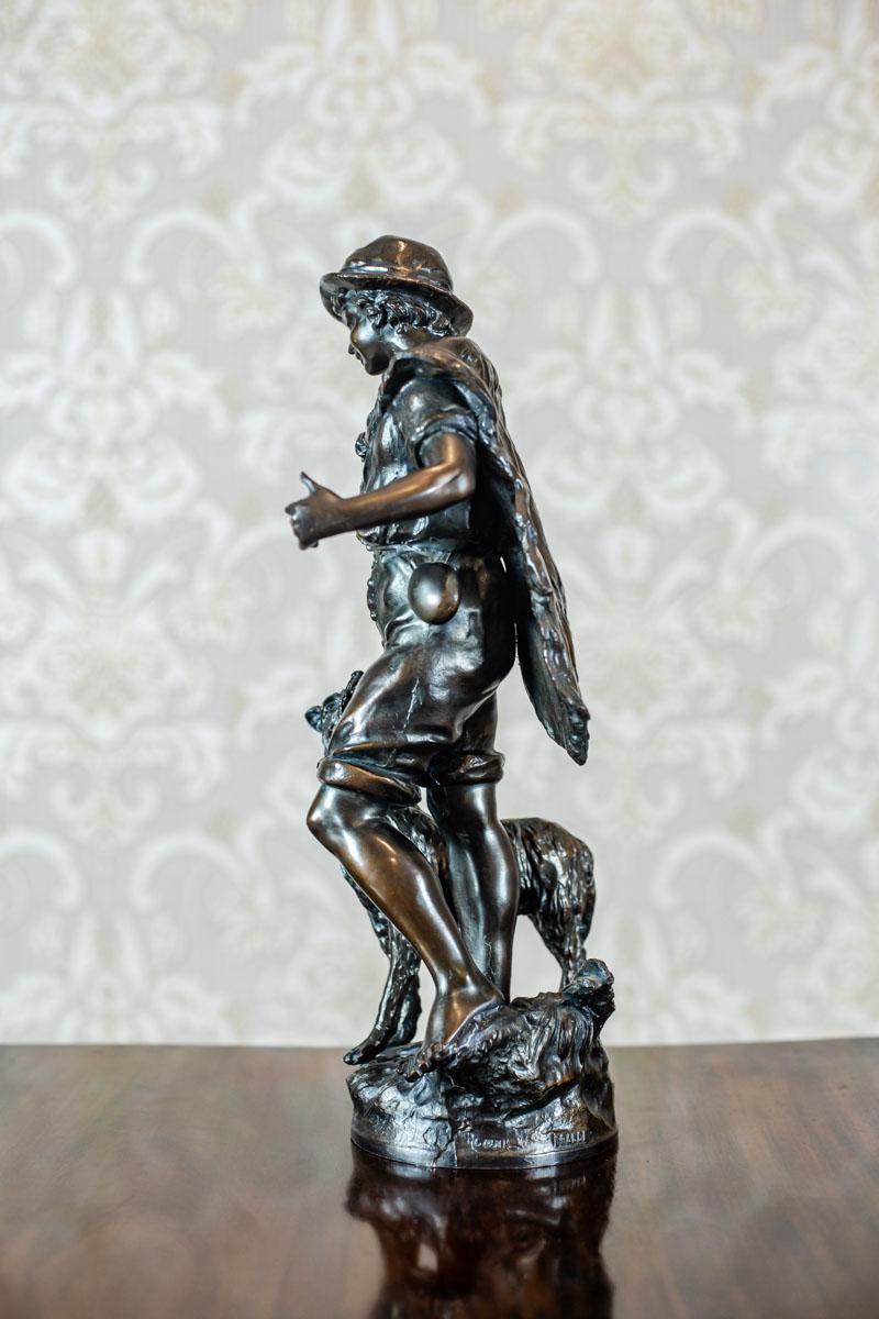 French 20th Century Bronzed Figurine of a Shepherd, H. F. Moreau For Sale