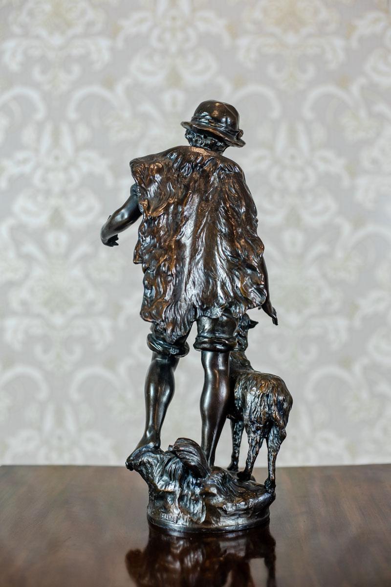 20th Century Bronzed Figurine of a Shepherd, H. F. Moreau For Sale 2