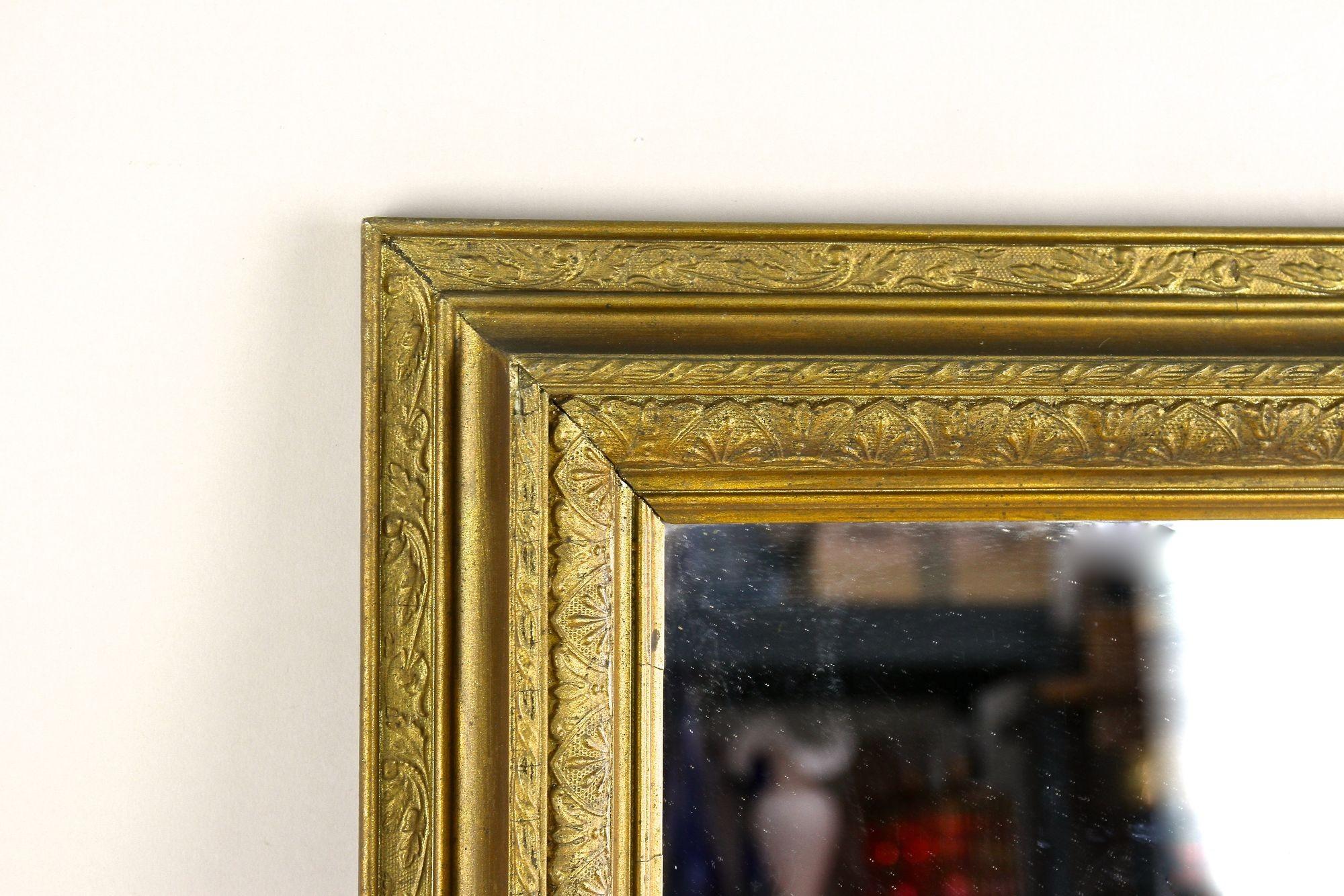 Austrian 20th Century Bronzed/ Gilt Art Nouveau Mirror, Austria ca. 1900 For Sale