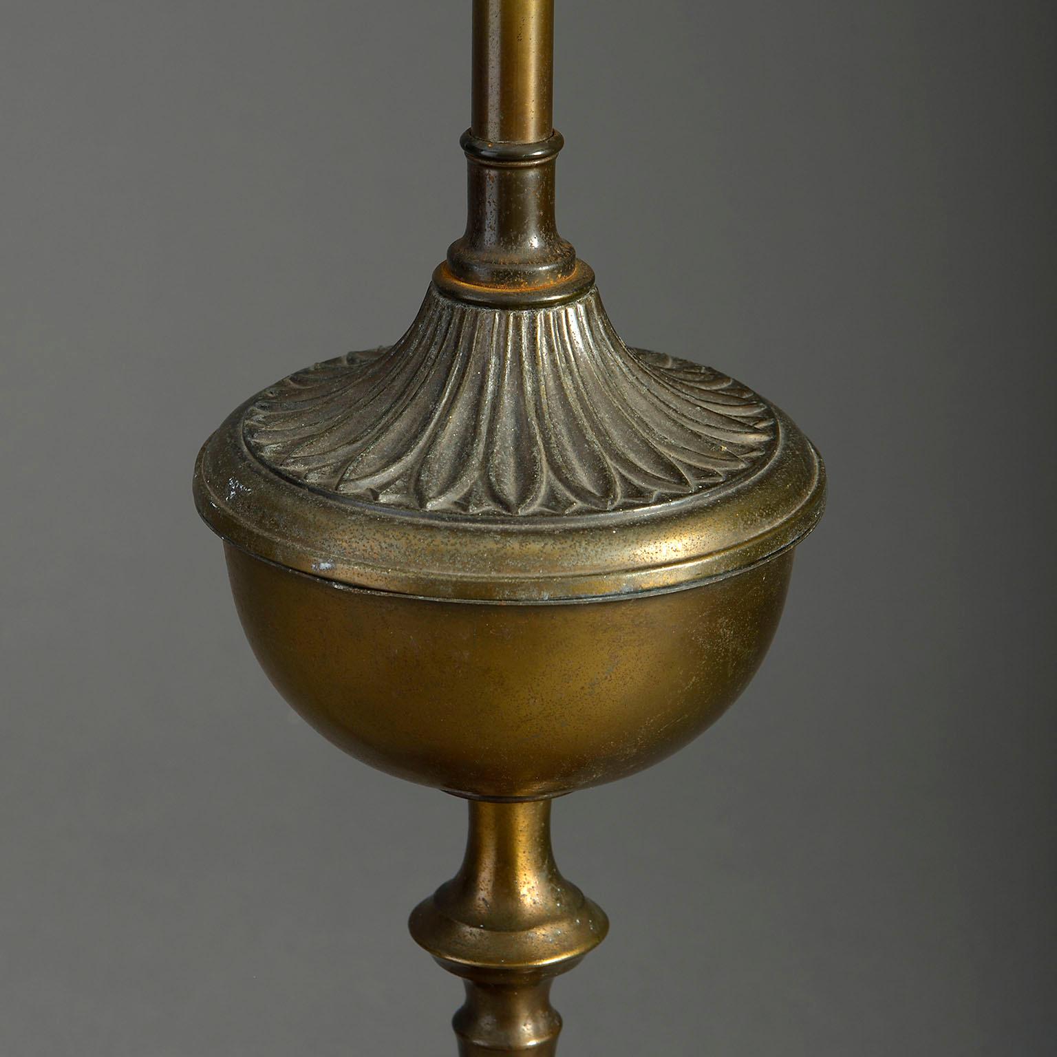 Neoclassical 20th Century Bronzed Neo-Classical Column Lamp