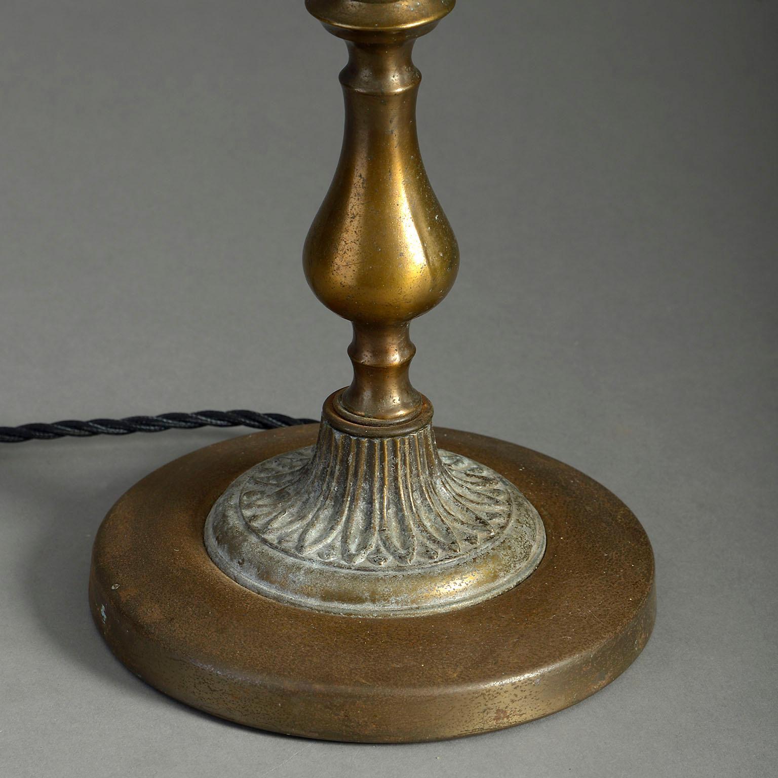 English 20th Century Bronzed Neo-Classical Column Lamp
