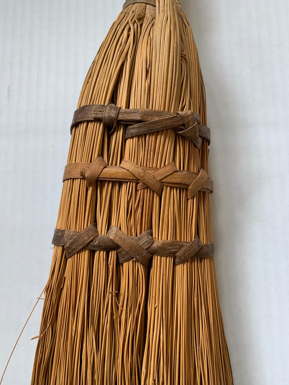 Natural Fiber 20th Century Broom with Wooden Handle