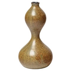 20th century brown and grey design ceramic vase unique piece by Jacques Lacheny