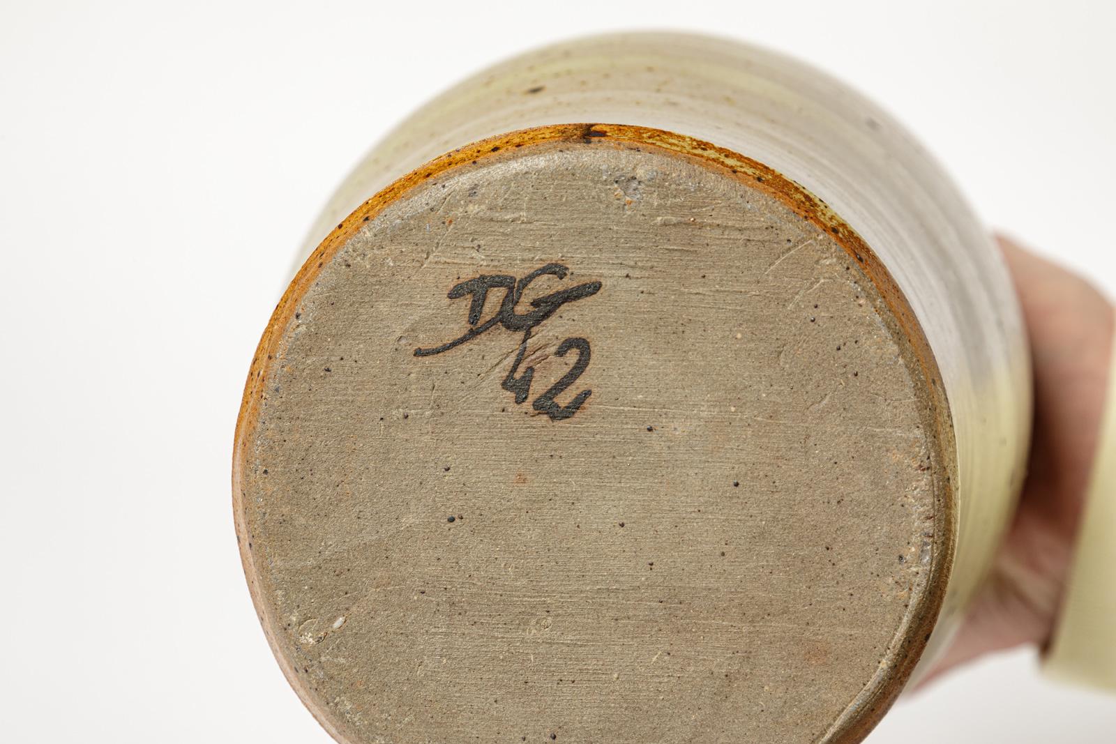 20ième siècle Vase en céramique en grès brun et violet du 20e siècle par Denis Goudenhooft 1970 en vente