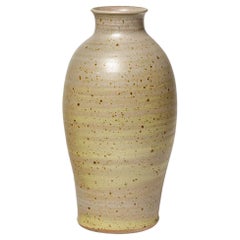 20th century brown and purple stoneware ceramic vase by Denis Goudenhooft 1970