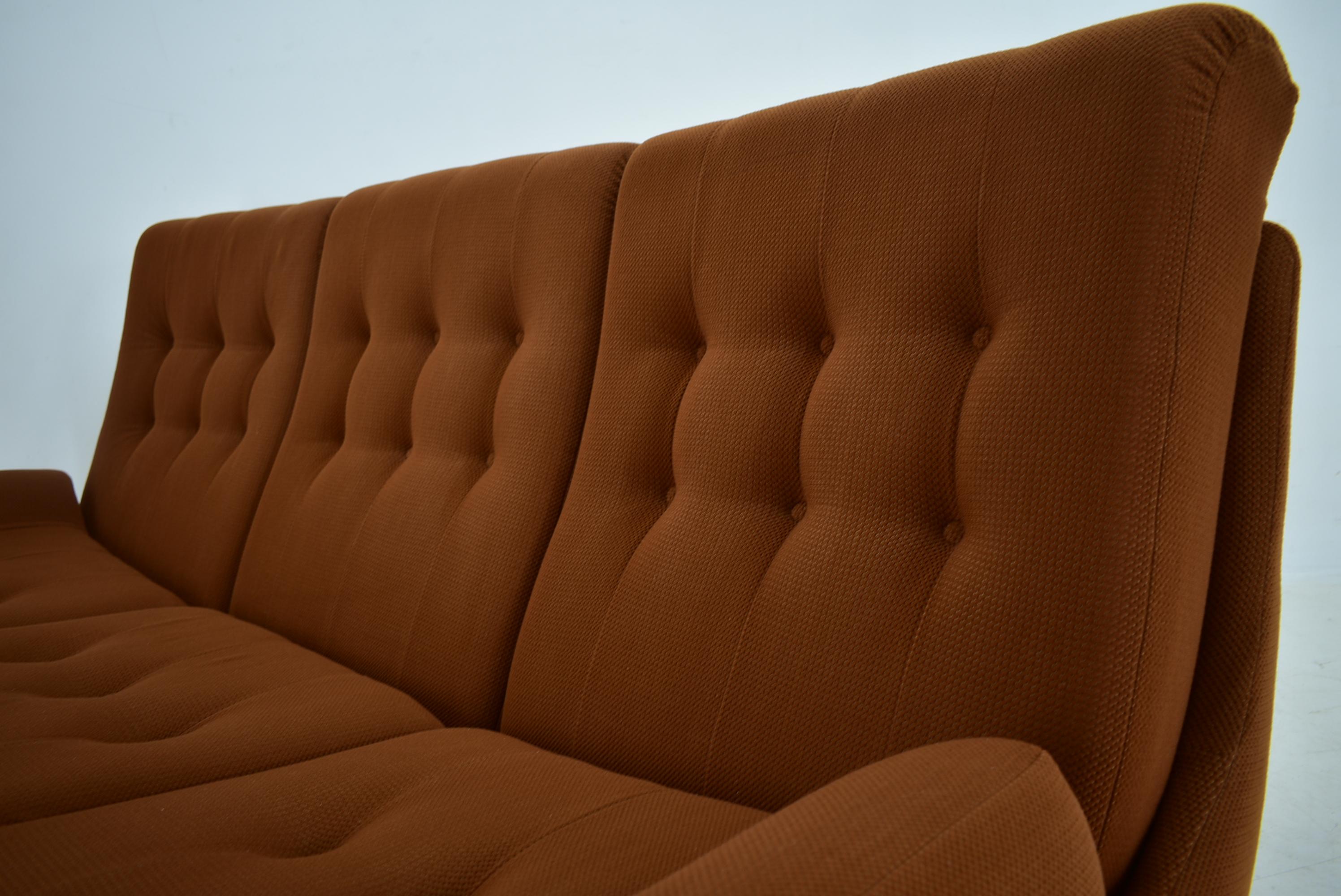 20th Century , Brown Atlantis Three seats Sofa, 1960s 1