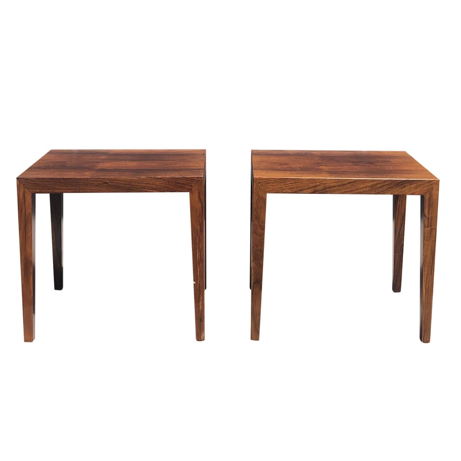 20th Century Danish Vintage Set of Three Rosewood Nest Tables by Severin Hansen For Sale 1