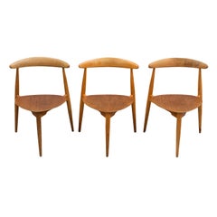 20th Century Danish Set of Three Vintage Teak Side Chairs by Hans J. Wegner