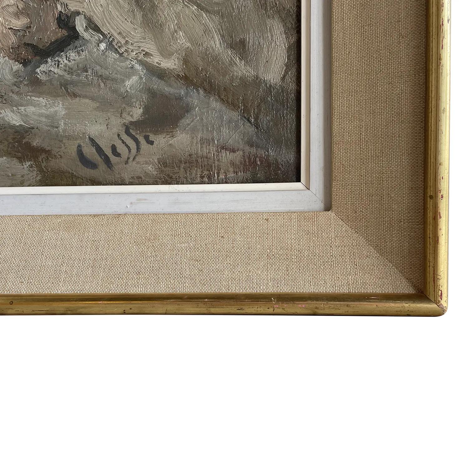20th Century Brown-Green French Self-Portrait Oil Painting of Daniel Clesse In Good Condition In West Palm Beach, FL