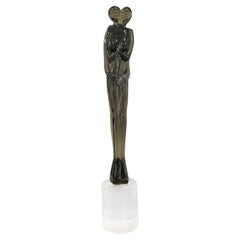 Sculpture en verre de Murano moderne du 20e siècle représentant un couplePino Signoretto