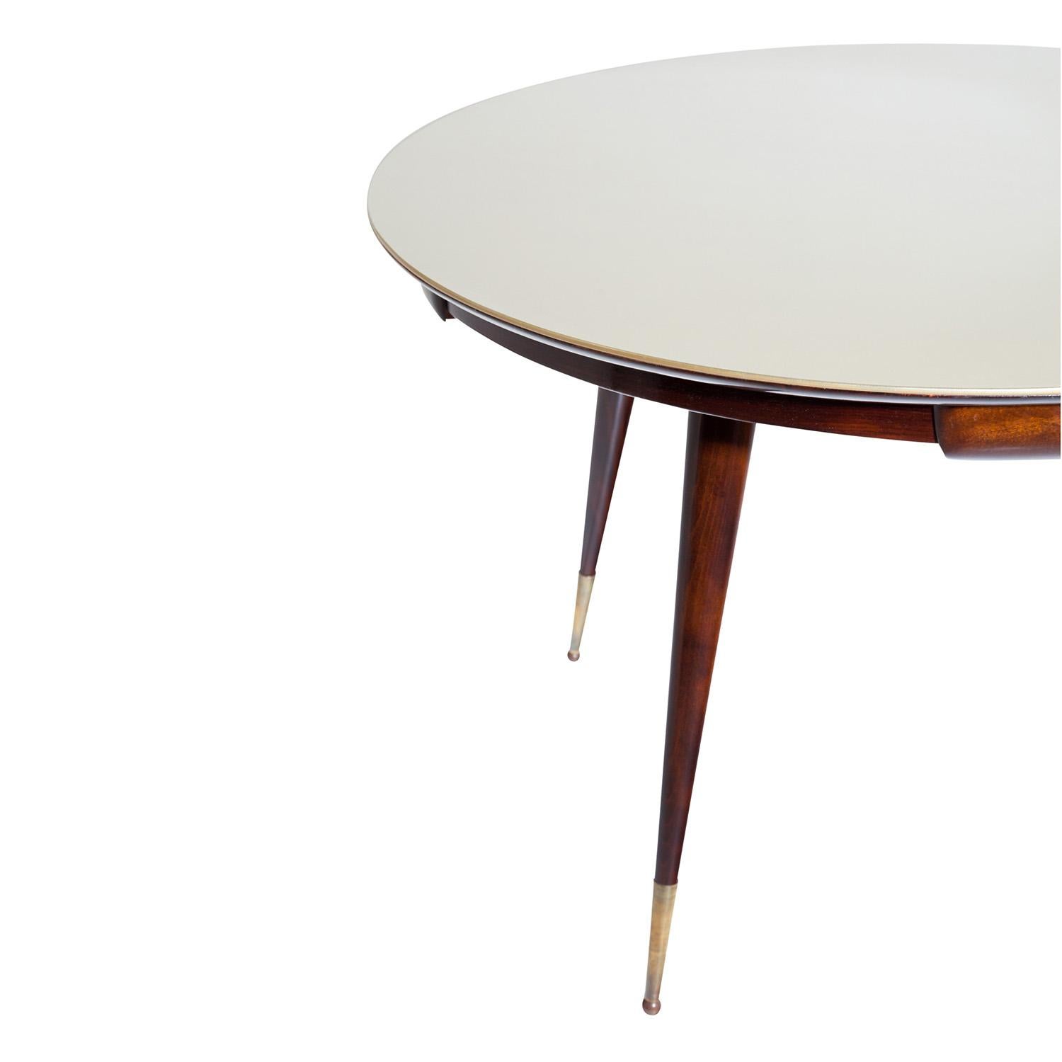 Mid-Century Modern 20th Century Brown Italian Round Rosewood Game, Card Table by Vittorio Dassi