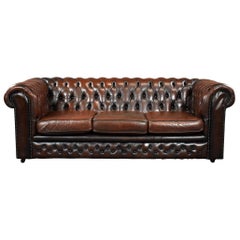 20th Century Brown Leather Buttoned Back Chesterfield