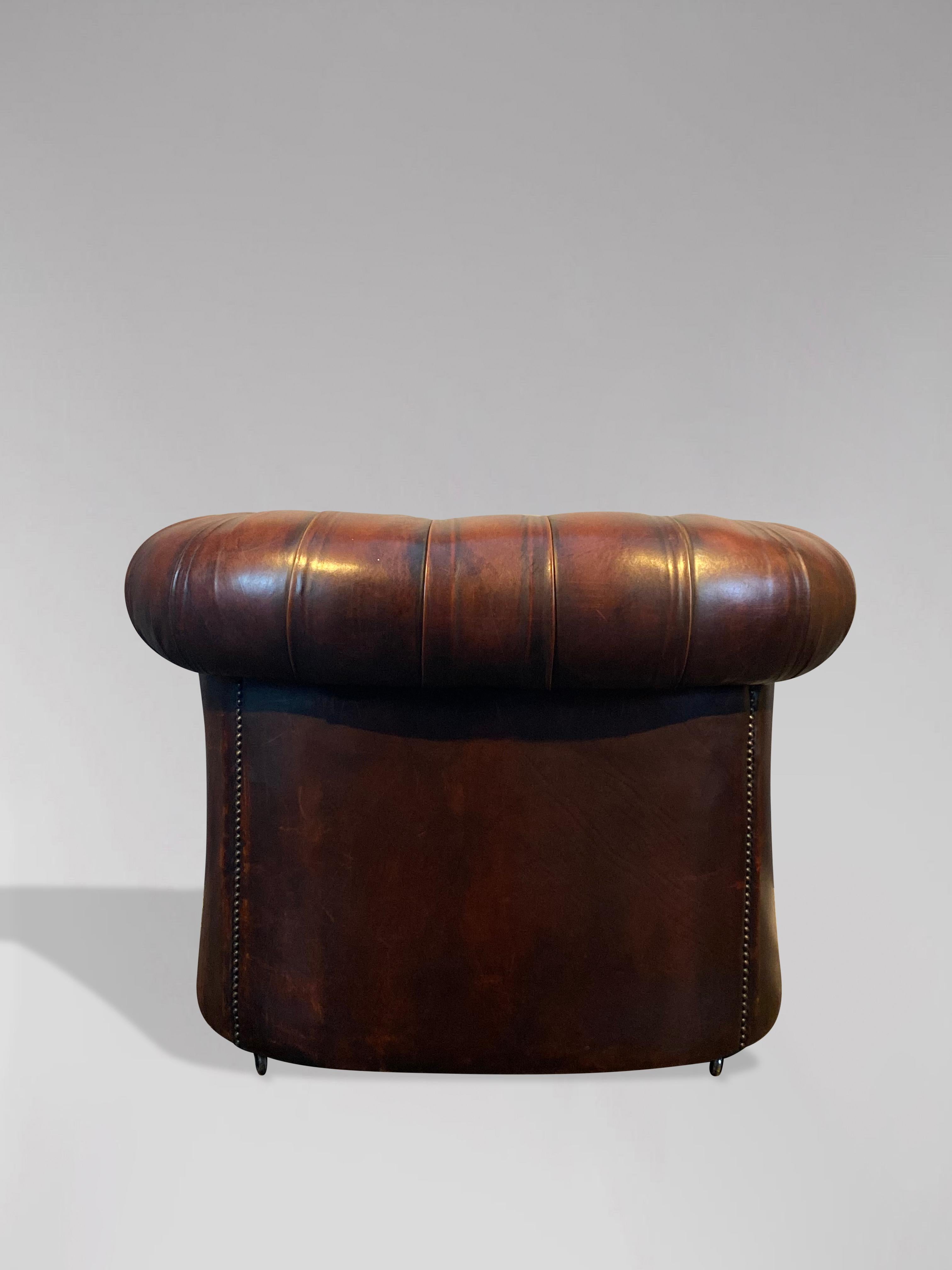 20th Century Brown Leather Chesterfield Club Armchair 1