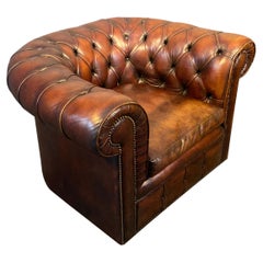 20th Century Brown Leather Chesterfield Club Armchair